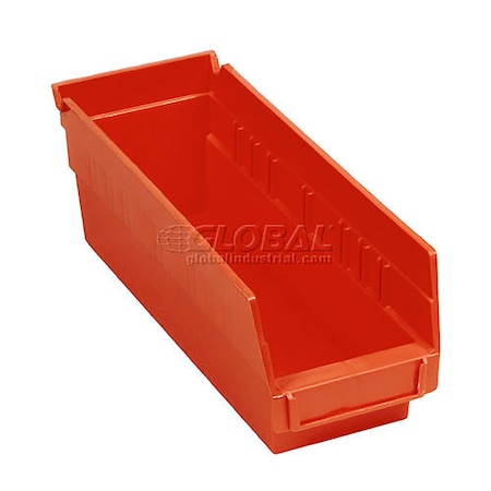 Global Industrial Storage Bin, Polypropylene, Red, 4 in H 184837RD